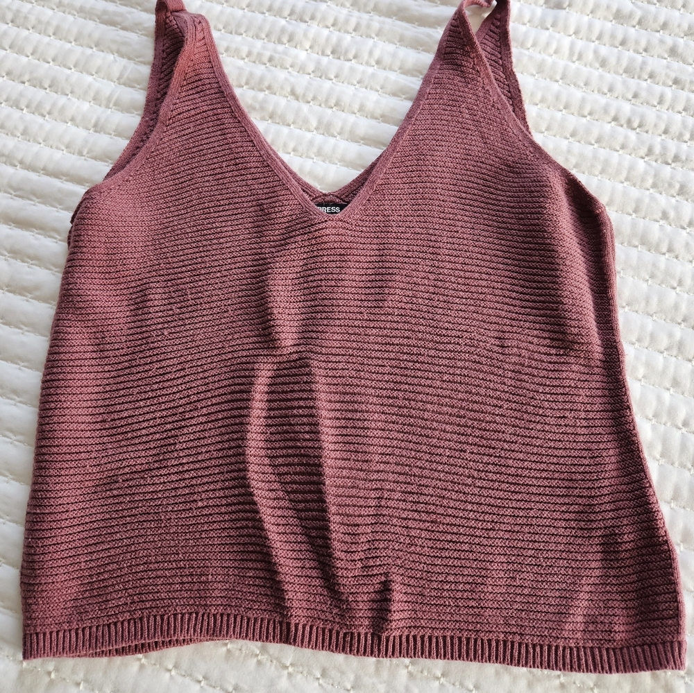 Express Knit Tank - Dusty Mauve